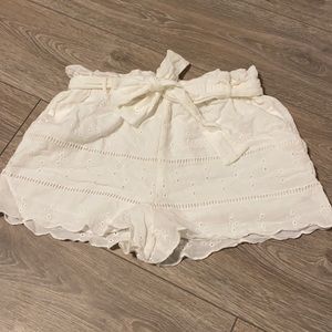 Zara eyelet paperbag waist shorts